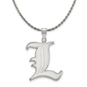 Sterling Silver U. of Louisville XL 'L' Pendant Necklace - 18 In